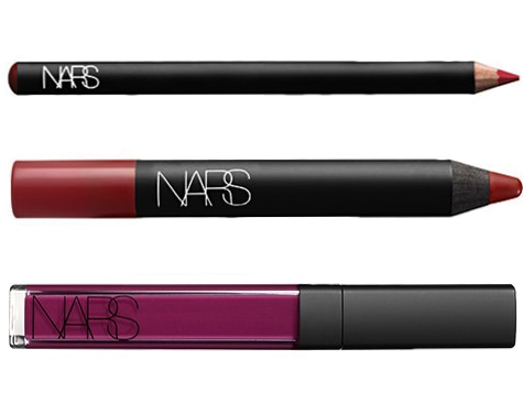 NARS lips jungle red lip pencil cruella matte velvet pencil penny arcade larger than life gloss