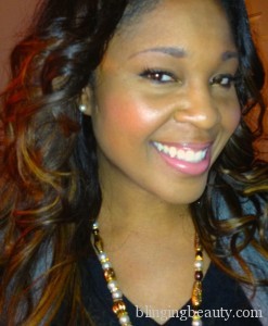 Myss Glam wearing Milani Berry Amore Baked Blush on brown skin