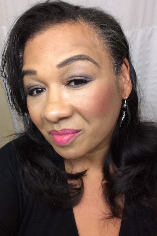 Laura Mercier Second Skin Cheek Colour in Rose Bloom on brown skin