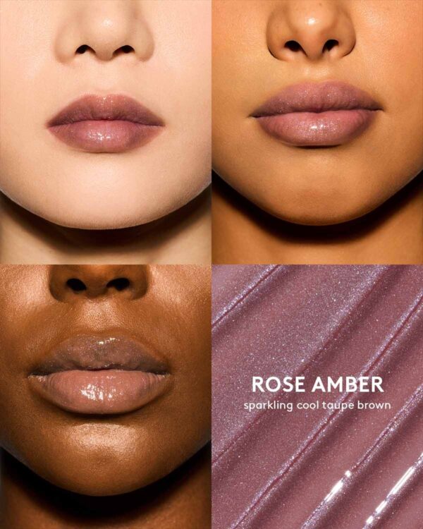 FENTY BEAUTY Gloss Bomb Oil Luminizing Lip Oil N Gloss Rose Amber lip swatches