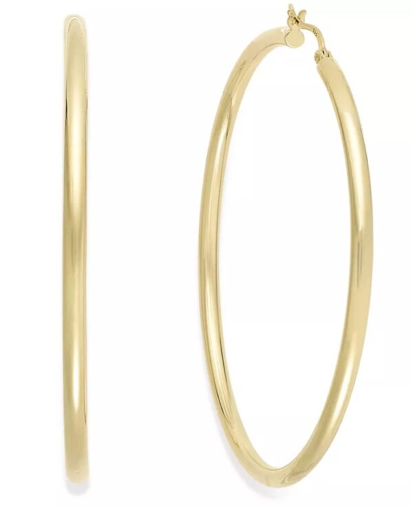 Macy's Round Hoop Earrings in 14k Gold Over Silver