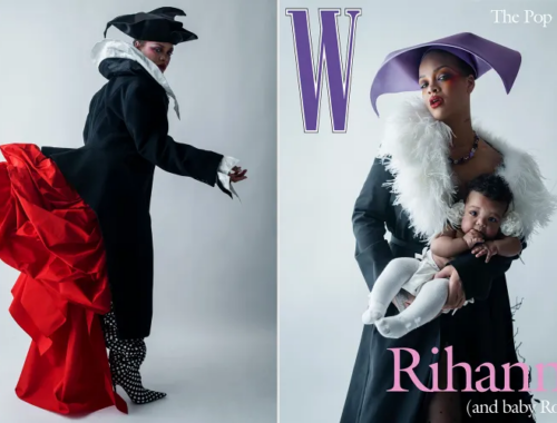 rihanna-w-magazine with baby Rocki