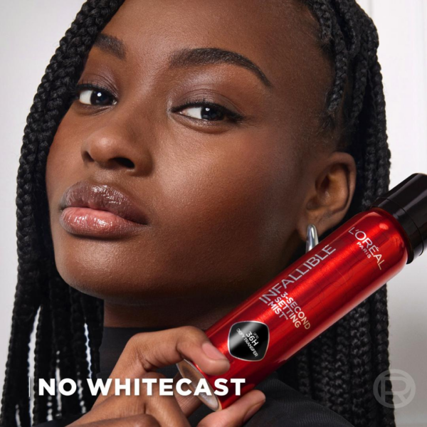 L’Oréal Infallible Setting Mist showing no visible white cast